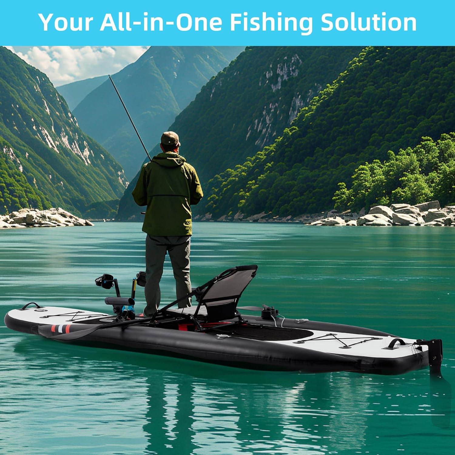 قارب صيد قابل للنفخ من البولي  - مراجعة Fishing Kayak Pedal Drive وسعره