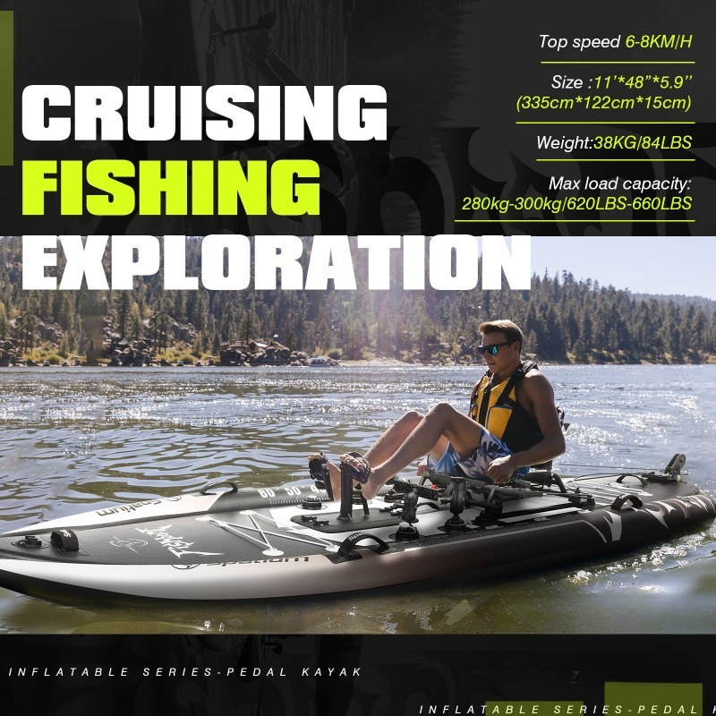 قارب كاياك قابل للنفخ من سباتي - مراجعة Fishing Kayak Pedal Drive وسعره
