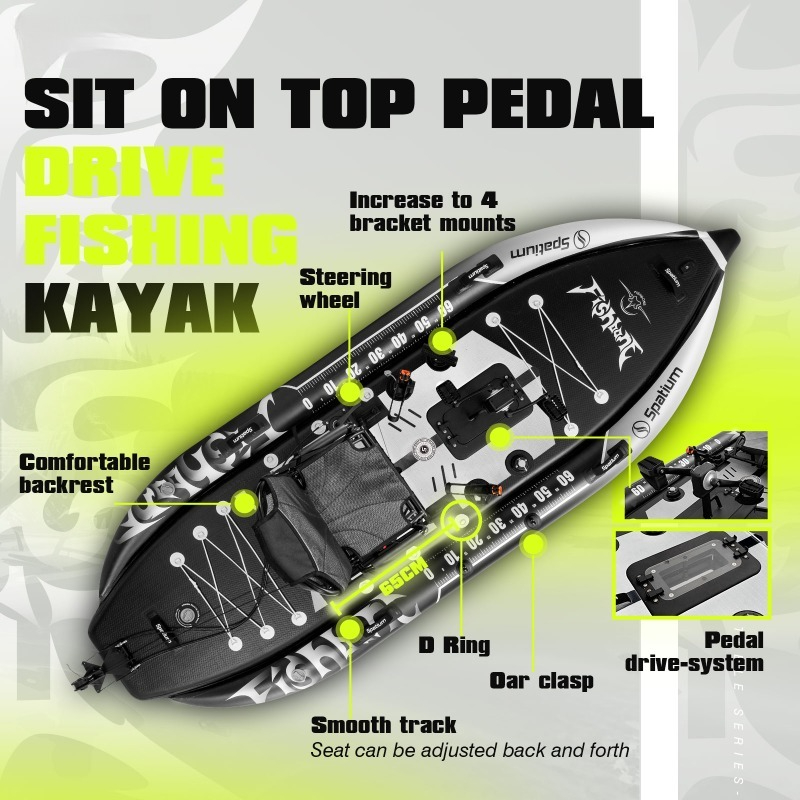 قارب كاياك قابل للنفخ من سباتي - مراجعة Fishing Kayak Pedal Drive وسعره