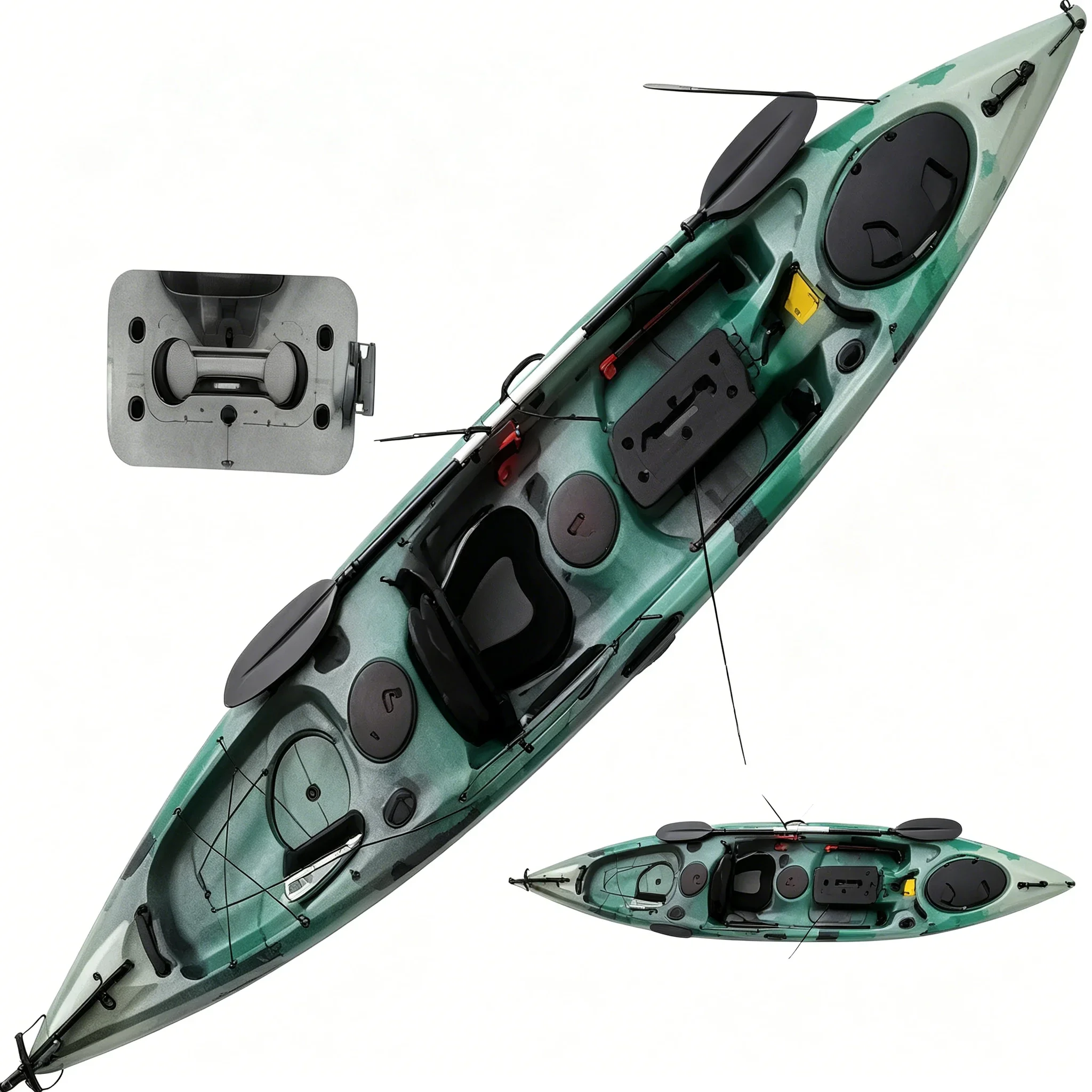 قارب صيد مصنوع من البولي إيثيل - مراجعة Fishing Kayak Pedal Drive وسعره